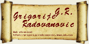 Grigorije Radovanović vizit kartica